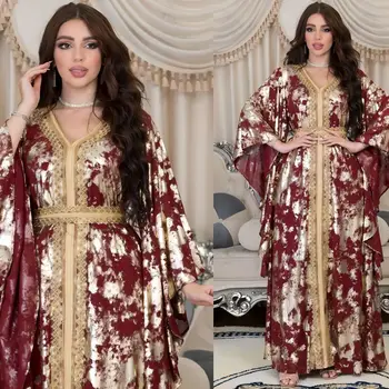Moslemite Eid Pool Abaya Naiste Kleit Pvt Varruka Palve Maroko Kauhtana Sifonki Abayas Hommikumantlid Dubai Araabia Maxi Kleit Outwear 2023