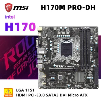 1151 Emaplaadi kit MSI H170M PRO-DH+I5 6500 cpu intle H170 4x DDR4 64GB M. 2 PCIe 3.0 SATA III USB3.1 HDMI Micro ATX