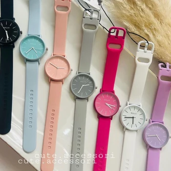Mood Naiste Räni Vaata korea Brändi Macaron Värvilised Õpilane Kristalliseerunud Värvilised Casual Spordi-Quartz Watch 2023 Kuum