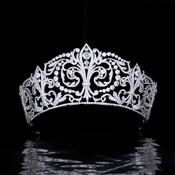 Euroopa ja Ameerika Kuninganna Printsess Pruut Pulmas Crown Pulm Headdress hispaania Fleur De Lys Suur Iris Tectorum Kroon