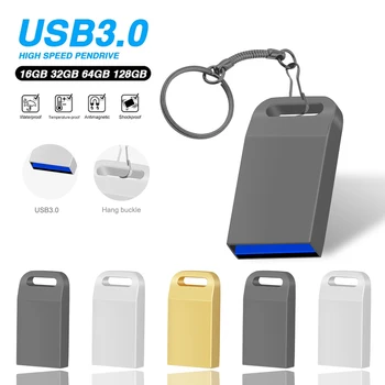 Metallist USB 3.0 Flash Drive Mini Pendrive 32GB 64GB kiire Memory Stick Pen Drive U Disk Storage Seade, 128GB