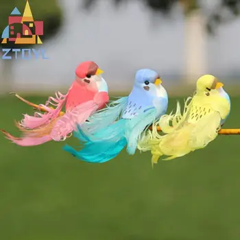 1tk Juhuslik Simulatsiooni Sulg Vaht värvikas lind, Aed Lind muru Prop Teenetemärgi Miniatuuri