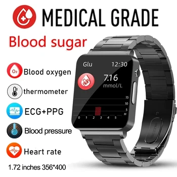 Uus EKG+PPG Valutu mitteinvasiivne Veresuhkru Smart Watch Mehed Terve vererõhk Kasutada Smart Watch glükomeetri