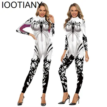 IOOTIANY Super Must Spider 3D Print Seksikas Bodysuits Naiste Pikad Varrukad Cosplay Uus Partei Kangelaslikkust Seeria Jumpsuits