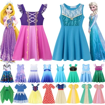 Disney Külmutatud Elsa Anna Ariel Rapunzel Beebi Tüdruk Vabaaja Printsess Kleidid, Minnie Jasmine Cosplay Kostüümid Lumivalgeke Kid Vestidos