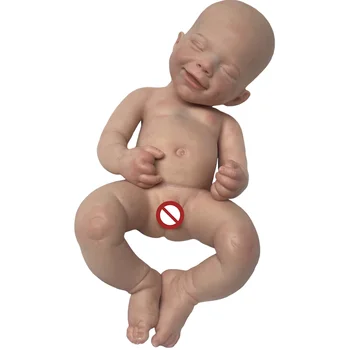 16 Tolline aprill Täis Silikoon Baby Doll Käsitöö Tõetruu Vastsündinud Beebi Pehme Silikoon Bebe Uuestisündinud 3D Värvitud Nahk