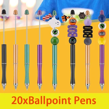 20Pcs Saab Beaded Pen Erinevaid Beaded Pliiatsid DIY Metallist Rant Pastapliiats Musta Tindiga Pastapliiats