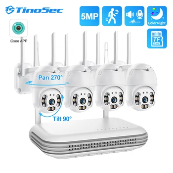 TinoSec 3MP Turvalisuse Järelevalve Kaamera Komplekt Wireless WIFI CCTV AI Avastamise Öise Nägemise APP Jälgida Maja Turvalisuse Kaamera Komplekt
