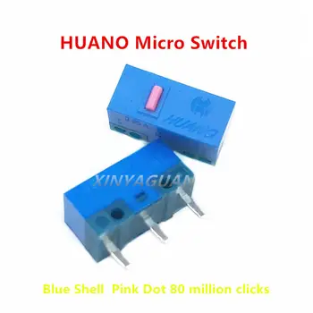 200Pcs Uus Originaal HUANO Hiirt, Mikro Lüliti blue shell powde punkt 80 miljonit korda 0.78 N arvuti hiirt 3pins nupp switch