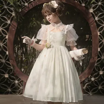 Hiina Stiilis Lolita Kleit Kevadel ja Suvel Naiste Kleidid Moe Elegantne Kleit Magus Lihtne Daam Lühike Kleit